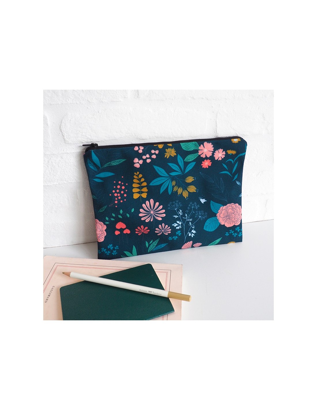 Pochette zippée Herbier