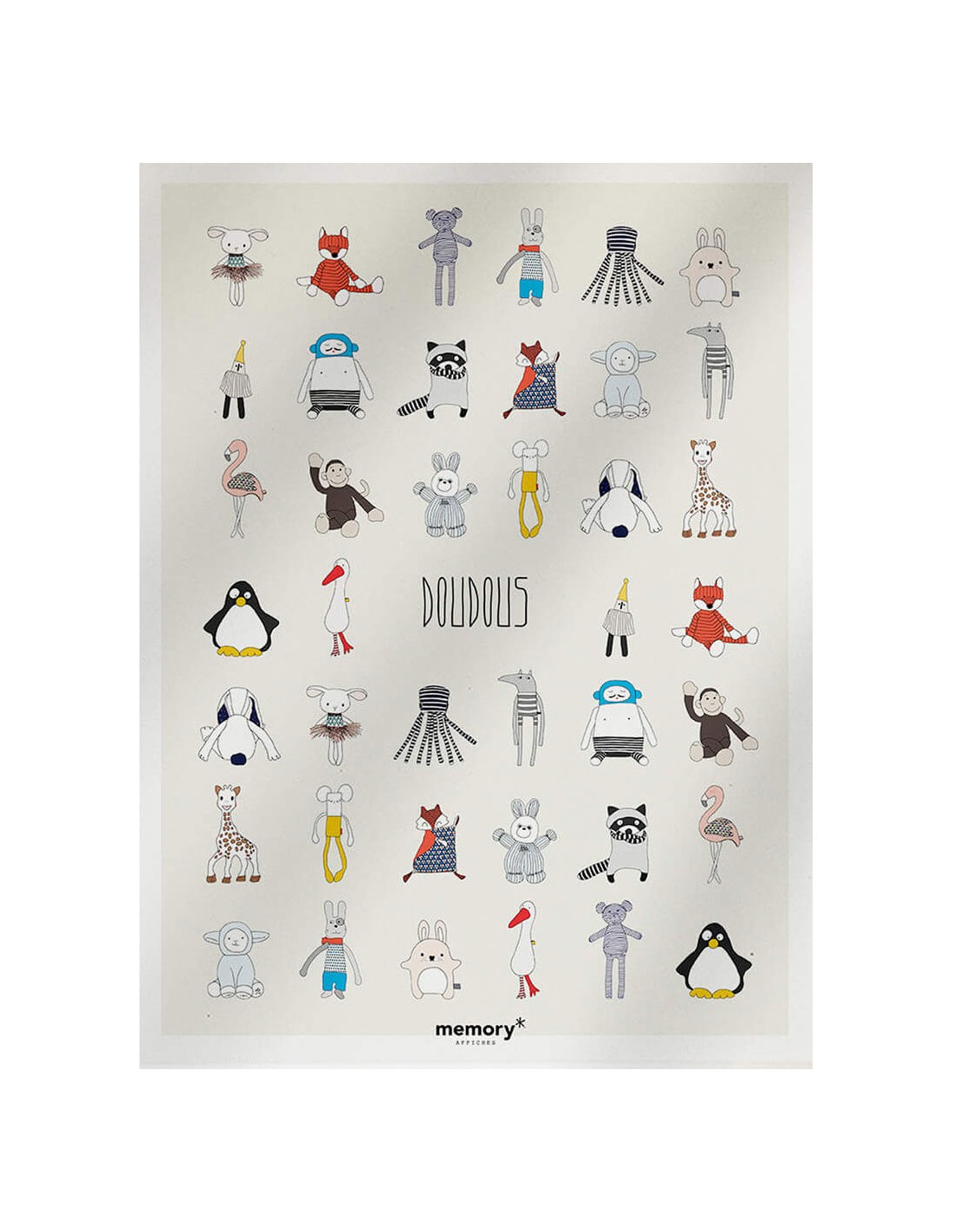 Affiche memory Doudous