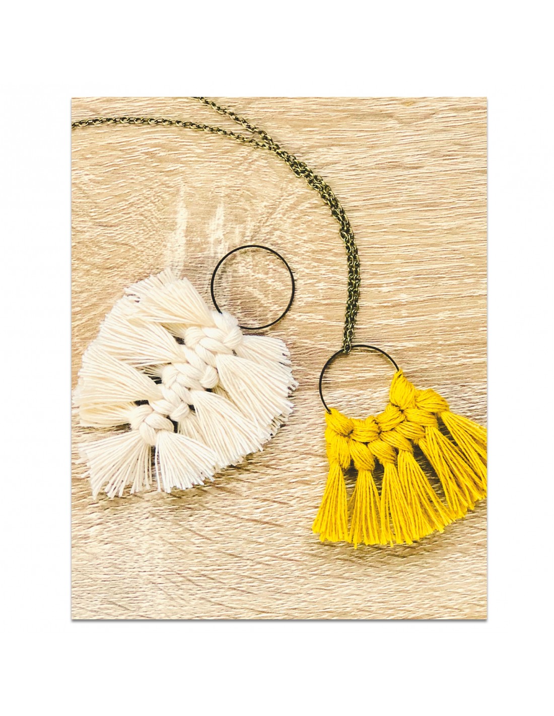 Kit macramé Pendentif plume et noeuds