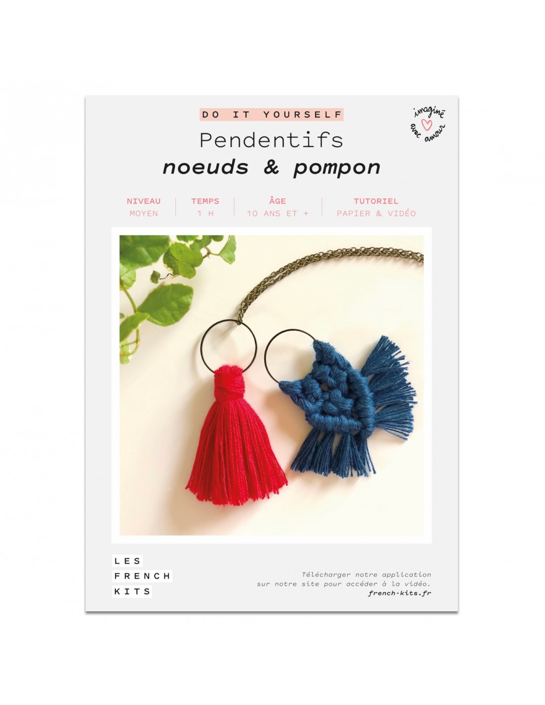 Kit macramé pendentifs noeuds et pompon