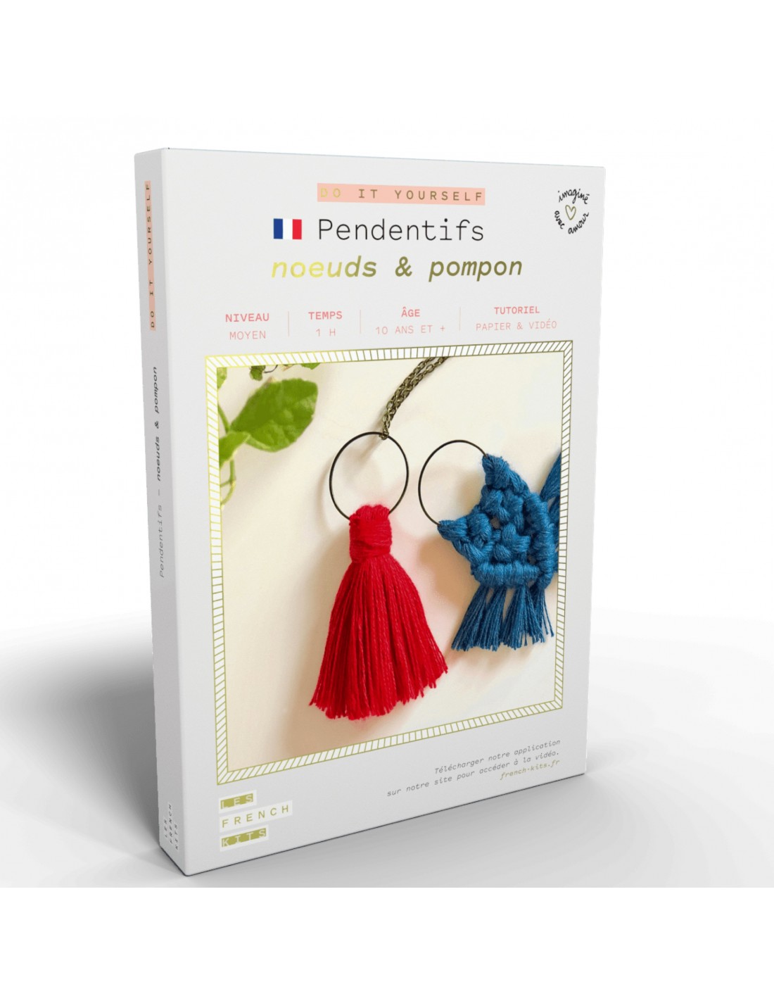 Kit macramé pendentifs noeuds et pompon