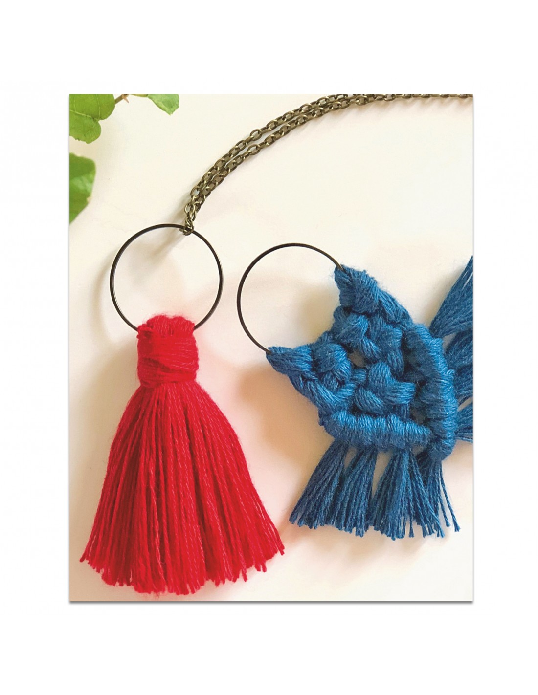 Kit macramé pendentifs noeuds et pompon
