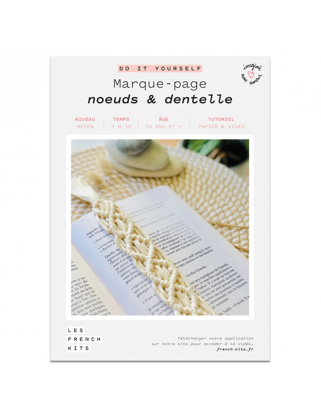 Kit macramé marque-page noeuds et...