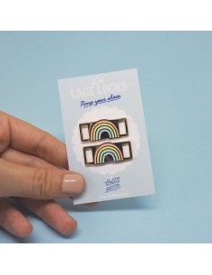 Paire de lace locks Rainbow
