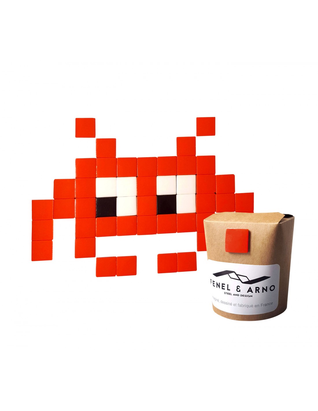 Mosaïque outdoor Invaders rouge