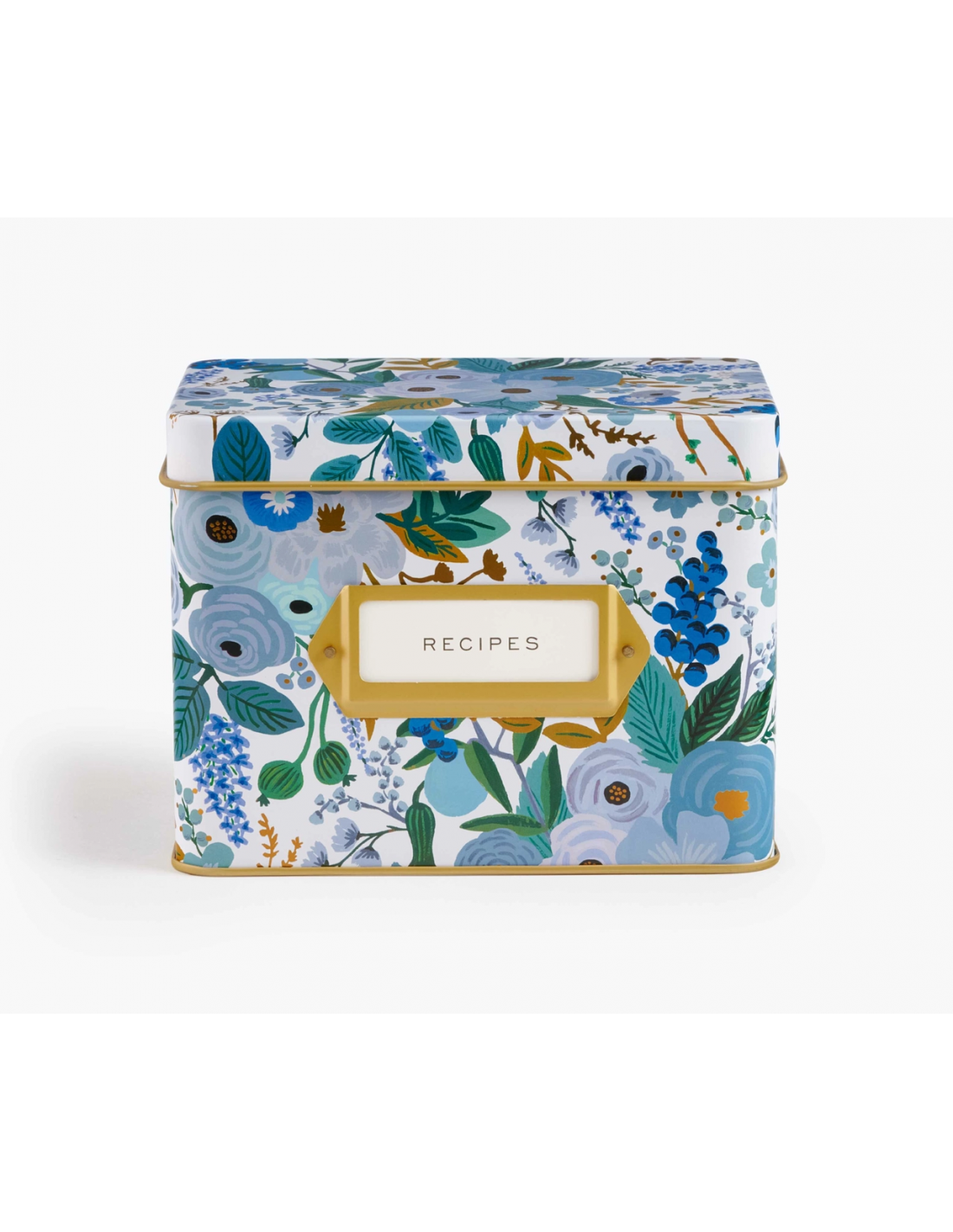 Boite métal recettes Garden party blue