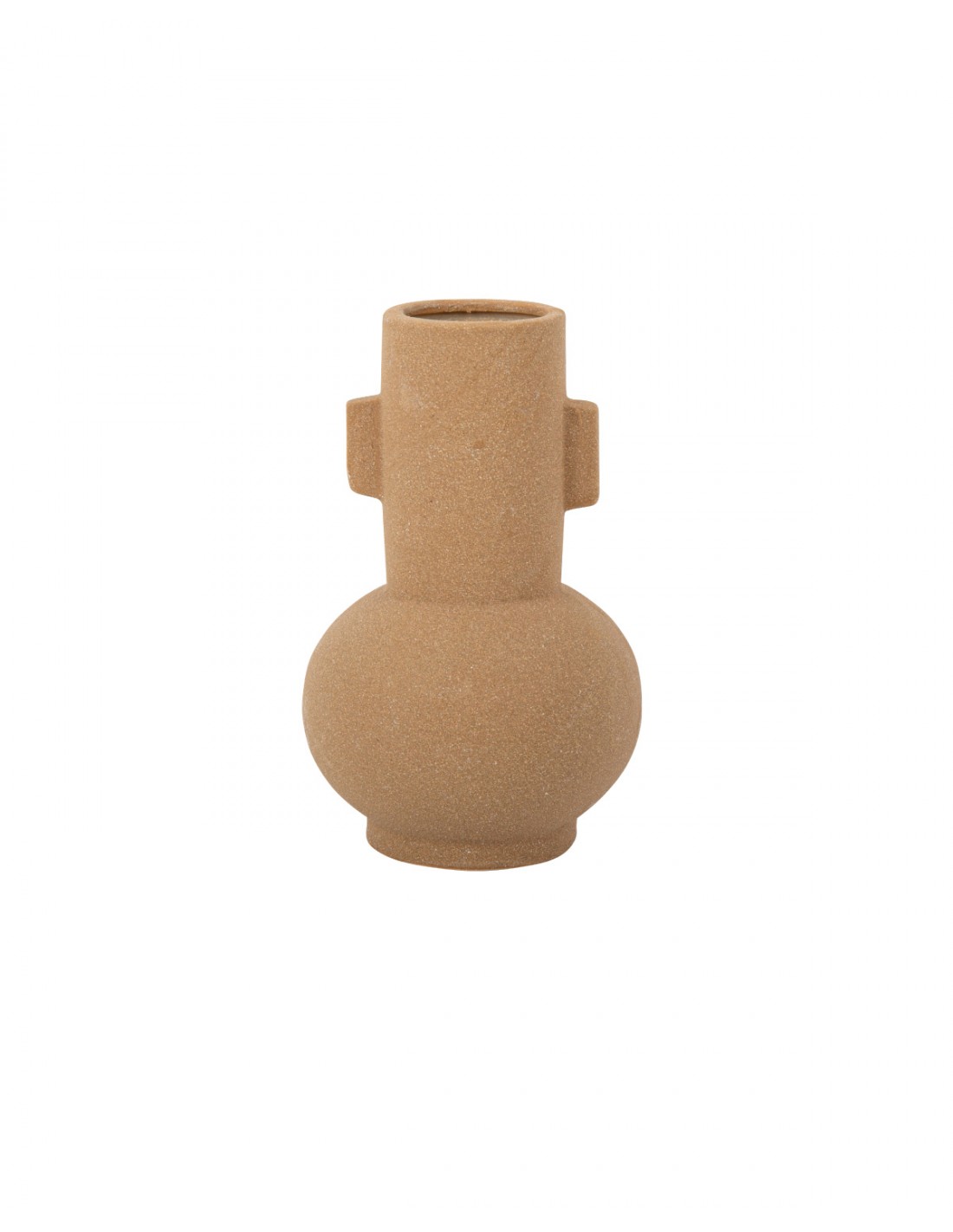 Vase Gaïa en grès camel - 19,50cm